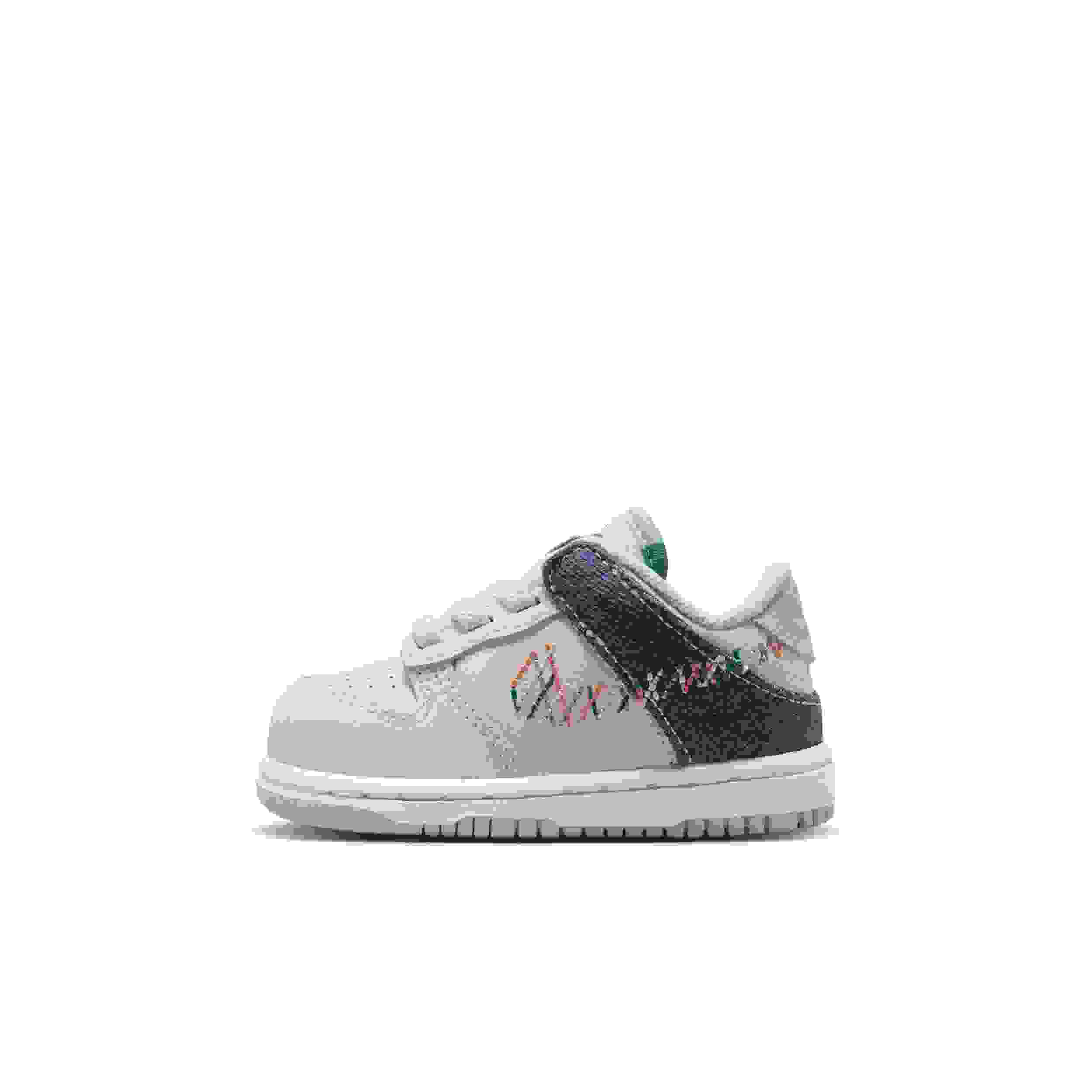 Nike Dunk Low Infant Girls' "Soft Pearl/Blue Denim/Midnight Navy/Multi-Color" Shoe